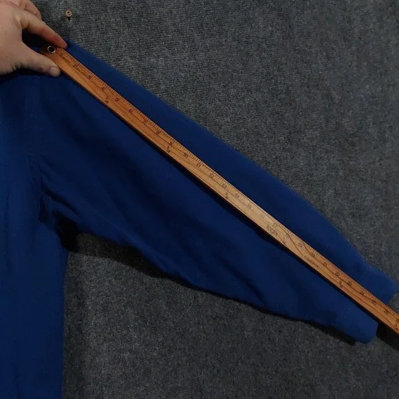 L.L. Bean Shirt Mens 2XL Blue Flannel Chamois Cloth Long Sleeve Shacket Heavy - Picture 12 of 13